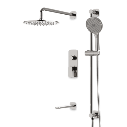 Artos - Harmony Thermostatic Shower Trim Kit with Hand Shower on Slide Bar, Tub Filler