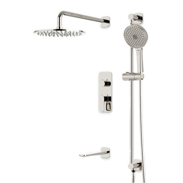 Artos - Harmony Thermostatic Shower Trim Kit with Hand Shower on Slide Bar, Tub Filler
