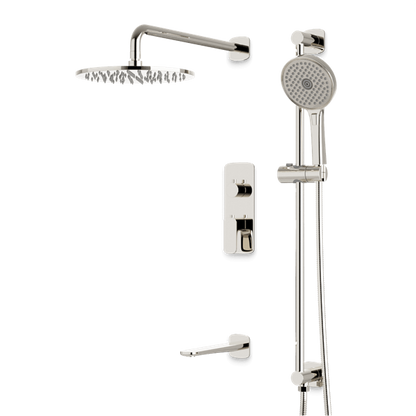 Artos - Harmony Thermostatic Shower Trim Kit with Hand Shower on Slide Bar, Tub Filler