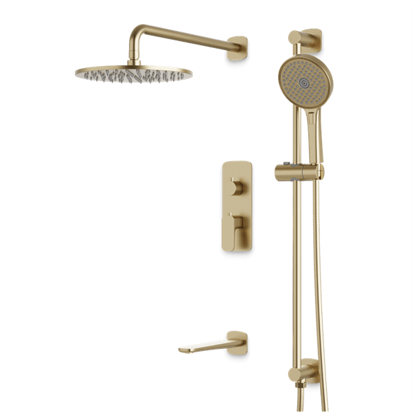 Artos - Harmony Thermostatic Shower Trim Kit with Hand Shower on Slide Bar, Tub Filler