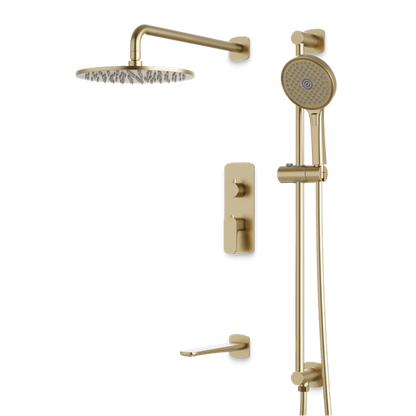 Artos - Harmony Thermostatic Shower Trim Kit with Hand Shower on Slide Bar, Tub Filler