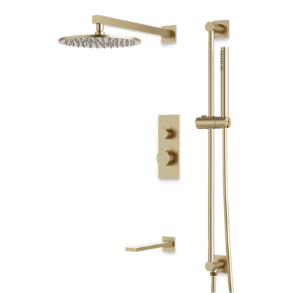 Artos - Otella Thermostatic Shower Trim Kit with Hand Shower on Slide Bar, Tub Filler