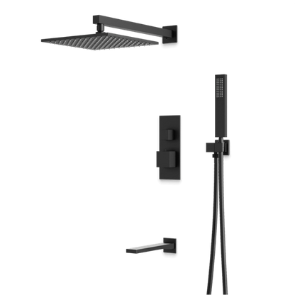 Artos - Edge Thermostatic Shower Trim Kit with Hand Shower, Tub Filler