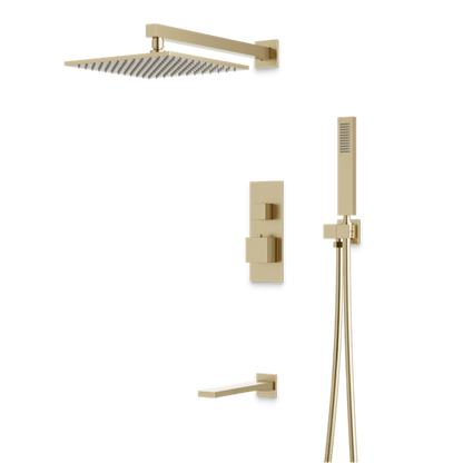 Artos - Edge Thermostatic Shower Trim Kit with Hand Shower, Tub Filler