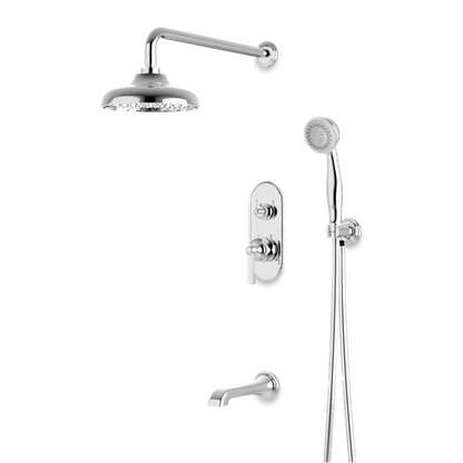 Artos - Classic Thermostatic Shower Trim Kit with Hand Shower, Tub Filler