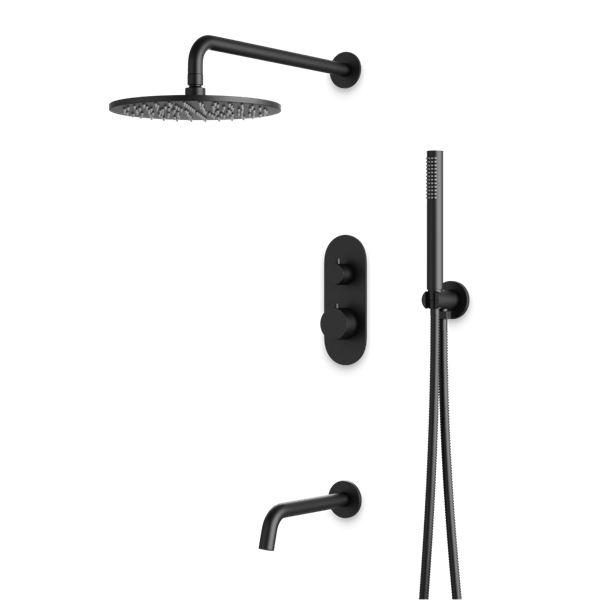 Artos - Opera Thermostatic Shower Trim Kit with Hand Shower, Tub Filler
