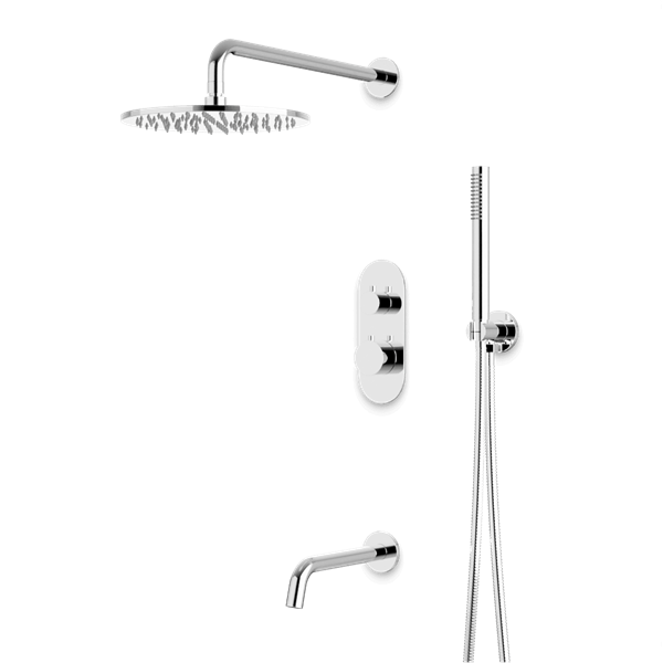 Artos - Opera Thermostatic Shower Trim Kit with Hand Shower, Tub Filler