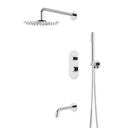 Artos - Opera Thermostatic Shower Trim Kit with Hand Shower, Tub Filler
