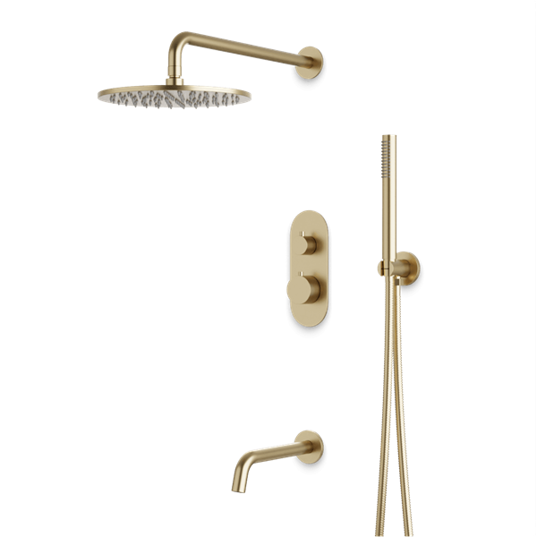 Artos - Opera Thermostatic Shower Trim Kit with Hand Shower, Tub Filler
