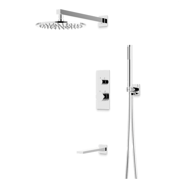 Artos - Otella Thermostatic Shower Trim Kit with Hand Shower, Tub Filler