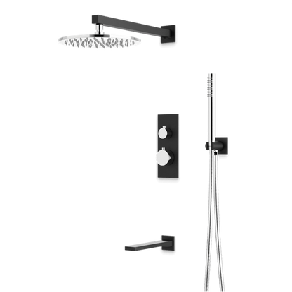 Artos - Otella Thermostatic Shower Trim Kit with Hand Shower, Tub Filler