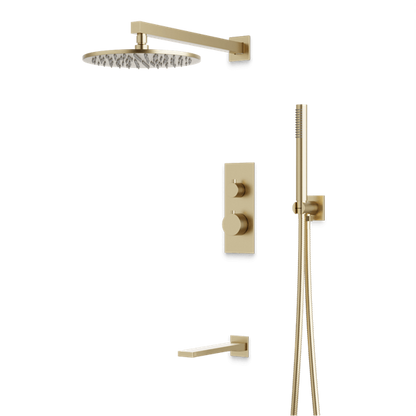 Artos - Otella Thermostatic Shower Trim Kit with Hand Shower, Tub Filler