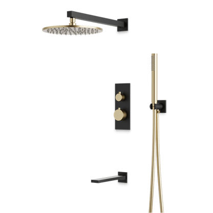 Artos - Otella Thermostatic Shower Trim Kit with Hand Shower, Tub Filler