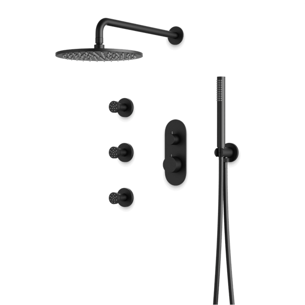 Artos - Opera Thermostatic Shower Trim Kit with Hand Shower, Body Jets