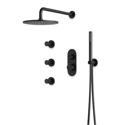 Artos - Opera Thermostatic Shower Trim Kit with Hand Shower, Body Jets