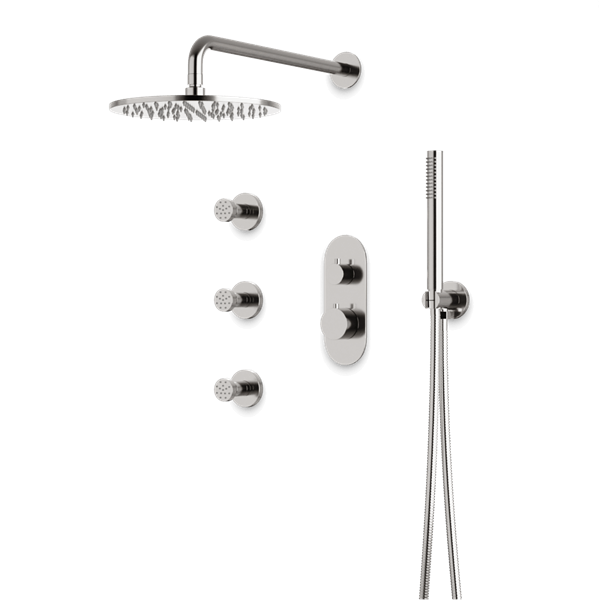 Artos - Opera Thermostatic Shower Trim Kit with Hand Shower, Body Jets