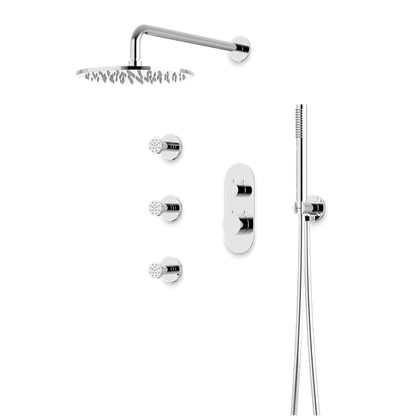 Artos - Opera Thermostatic Shower Trim Kit with Hand Shower, Body Jets