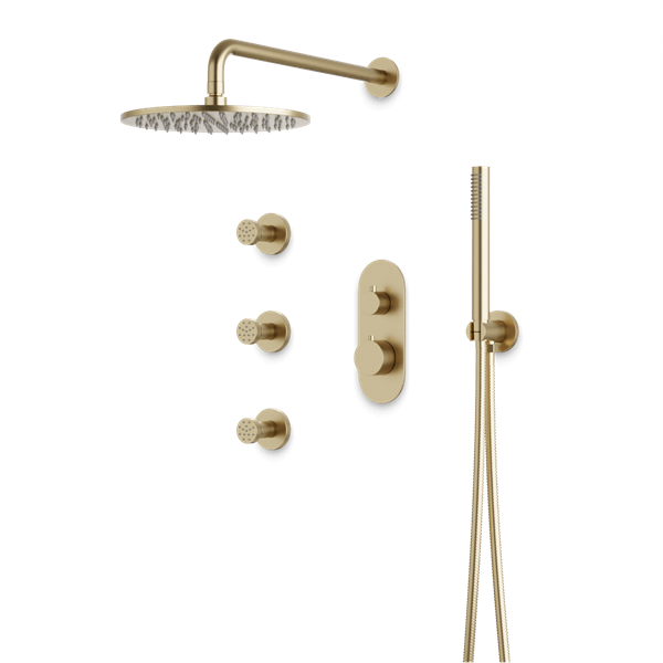 Artos - Opera Thermostatic Shower Trim Kit with Hand Shower, Body Jets
