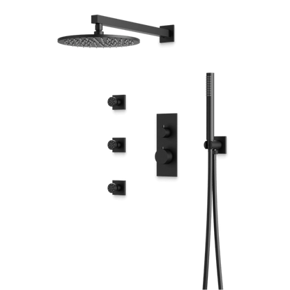 Artos - Otella Thermostatic Shower Trim Kit with Hand Shower, Body Jets