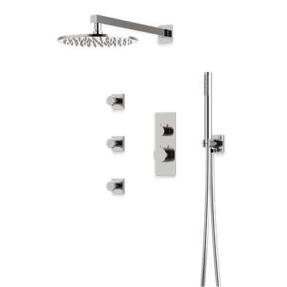 Artos - Otella Thermostatic Shower Trim Kit with Hand Shower, Body Jets