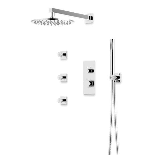 Artos - Otella Thermostatic Shower Trim Kit with Hand Shower, Body Jets