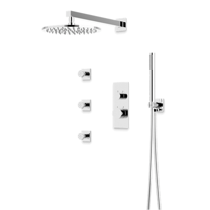 Artos - Otella Thermostatic Shower Trim Kit with Hand Shower, Body Jets