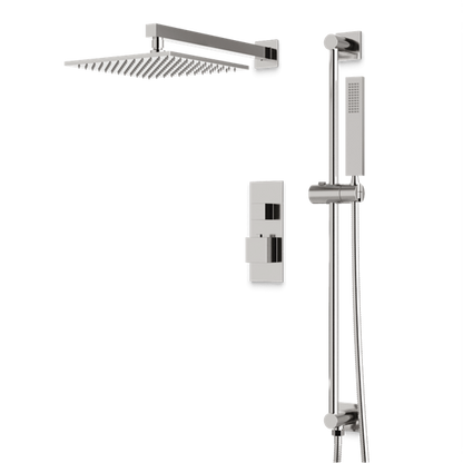 Artos - Edge Thermostatic Shower Trim Kit with Hand Shower on Slide Bar
