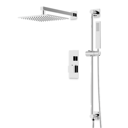 Artos - Edge Thermostatic Shower Trim Kit with Hand Shower on Slide Bar