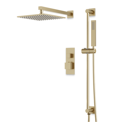 Artos - Edge Thermostatic Shower Trim Kit with Hand Shower on Slide Bar