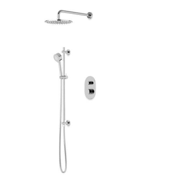 Artos - Opera Shower Set with Slide Bar, Wall Mount Shower Head Round