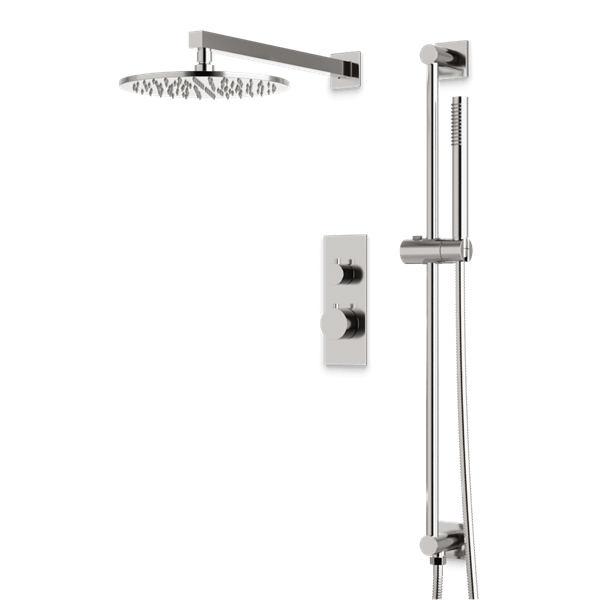 Artos - Otella Thermostatic Shower Trim Kit with Hand Shower on Slide Bar