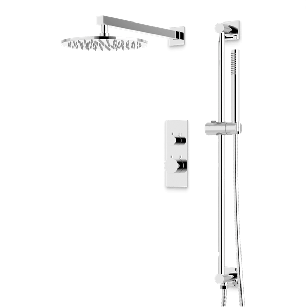 Artos - Otella Thermostatic Shower Trim Kit with Hand Shower on Slide Bar