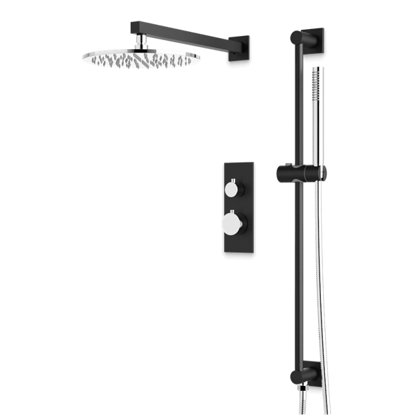 Artos - Otella Thermostatic Shower Trim Kit with Hand Shower on Slide Bar