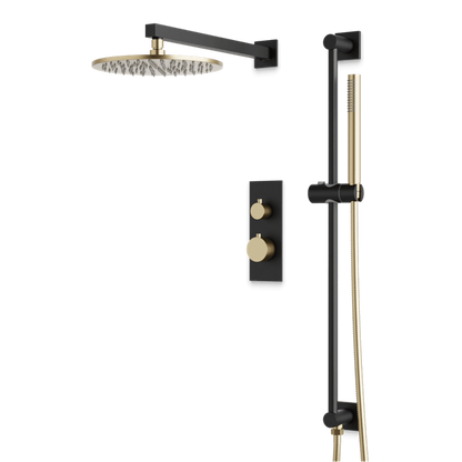 Artos - Otella Thermostatic Shower Trim Kit with Hand Shower on Slide Bar