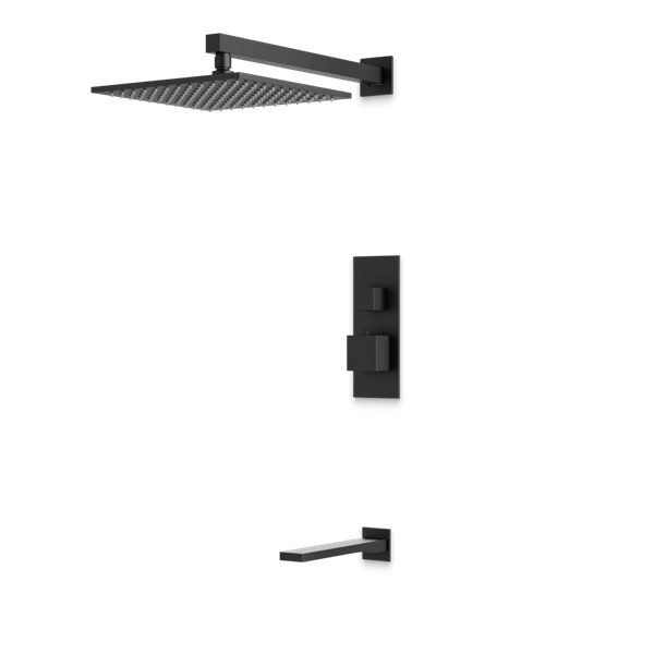Artos - Edge Thermostatic Shower Trim Kit with Tub Filler