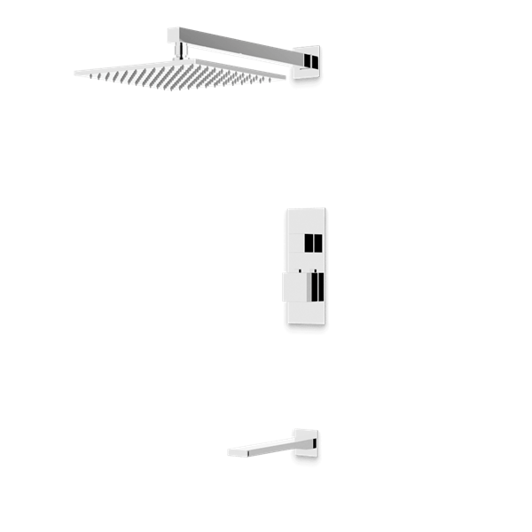 Artos - Edge Thermostatic Shower Trim Kit with Tub Filler