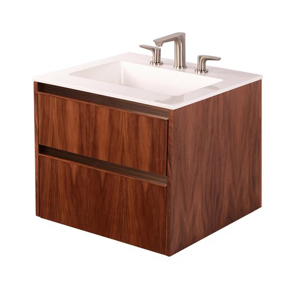 Lacava - Pronto Wall-Mount Under-Counter Vanity With Two Drawers And Plumbing Notch In Back