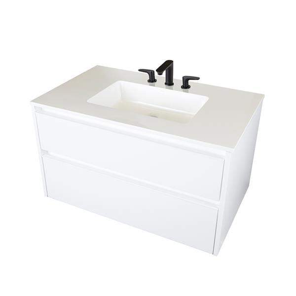 Lacava - Pronto Wall-Mount Under-Counter Vanity With Two Drawers And Plumbing Notch In Back.