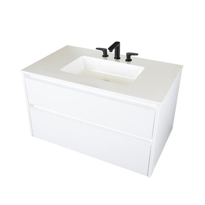 Lacava - Pronto Wall-Mount Under-Counter Vanity With Two Drawers And Plumbing Notch In Back.