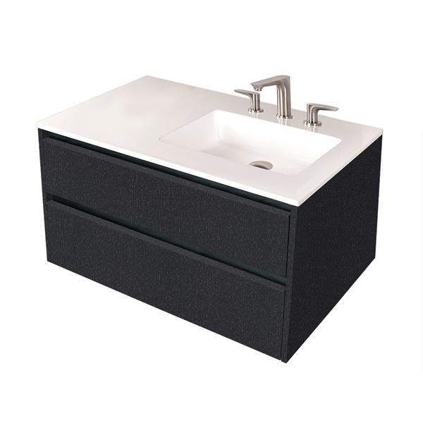Lacava - Pronto Wall-Mount Under-Counter Vanity With Two Drawers And Plumbing Notch In Back.
