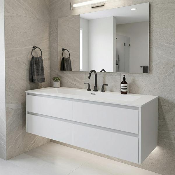 Lacava - Pronto Wall-Mount Under-Counter Vanity With Four Drawers And Plumbing Notch In Back