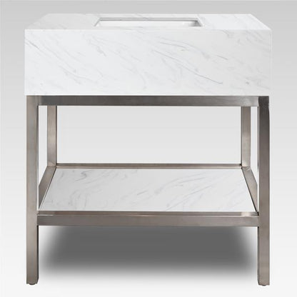Lacava - Quadro Wall-Mount Stainless Steel Console With Shelf And Optional Backsplash