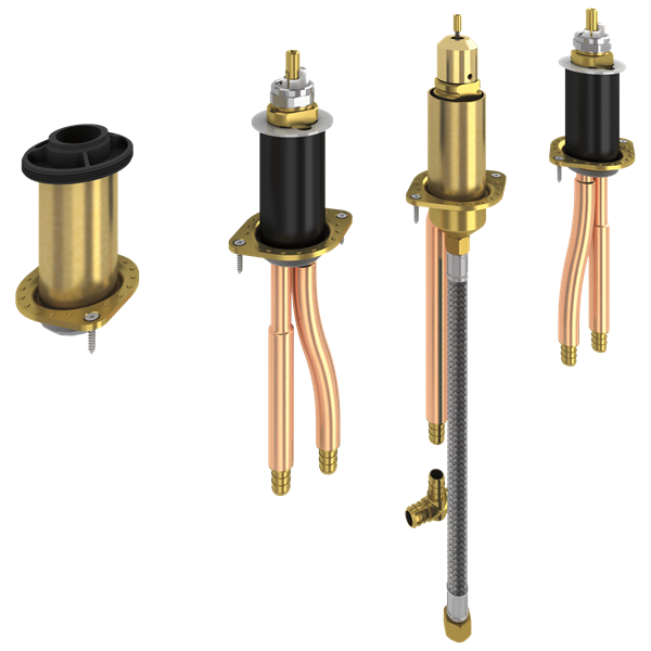 Delta - Two Handle Flexible Mount With Hand Shower - Pex Crimp