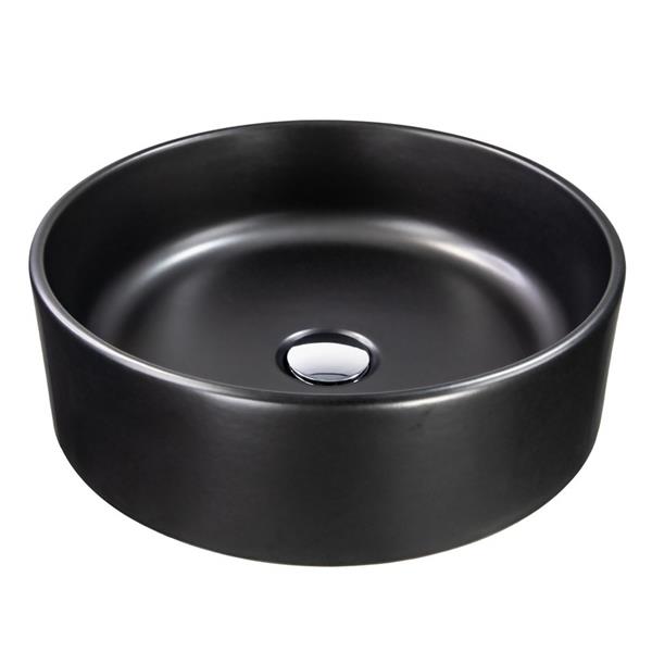 Nantucket Sinks - Italian Fireclay Round Vanity Sink - Matte Black