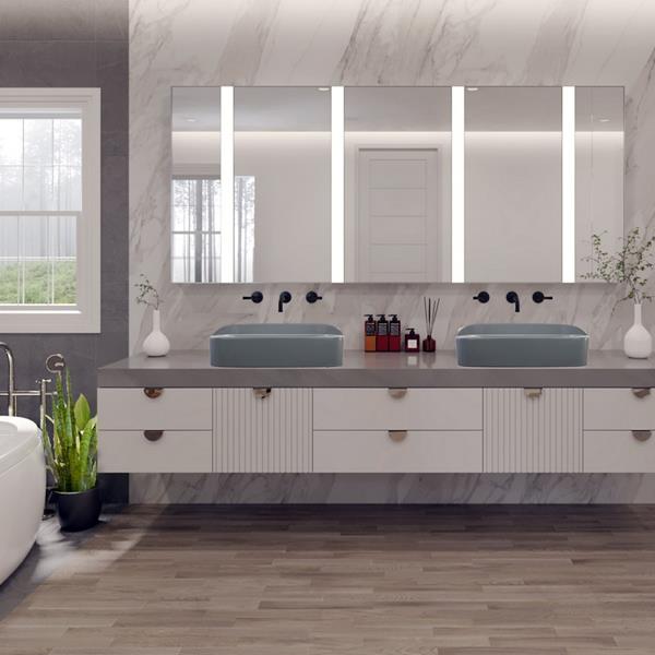 Nantucket Sinks - Italian Fireclay Rectangular Vanity Sink - Concrete