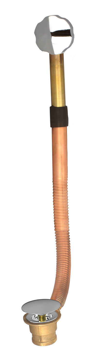 Baril - Brass bath push-button waste and overflow drain