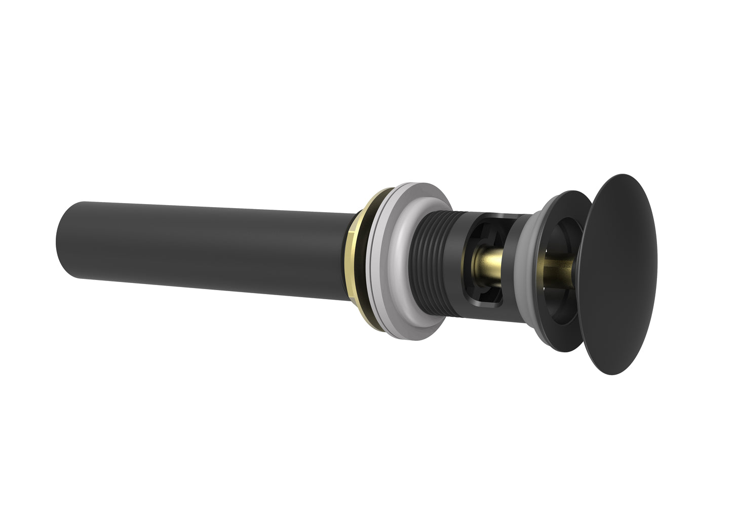 Baril - Push-button pop-up drain for lavatory with overflow