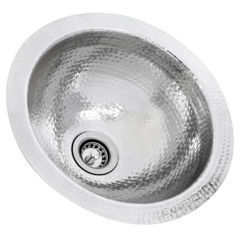 Nantucket Sinks - 13 Inch Hand Hammered Stailess Steel Round Bar Sink