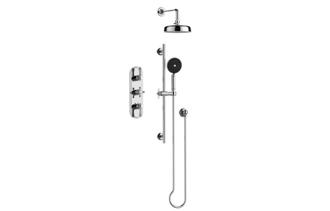 Graff - Adley M-Series Thermostatic Shower System - Shower with Handshower - Trim Only