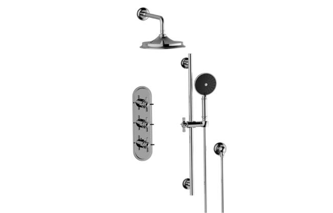 Graff - Camden M-Series Thermostatic Shower System - Shower with Handshower - Trim Only